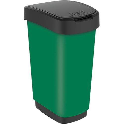 Cos gunoi mare cu capac batant Twist Premium 50L, galben - Rothopro verde 