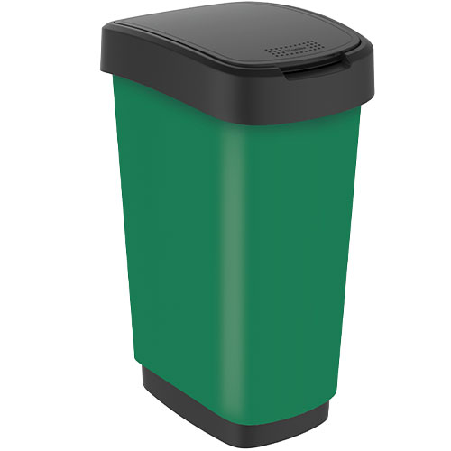 Cos gunoi mediu cu capac batant Twist Premium 25L, galben - Rothopro verde 
