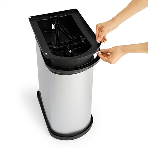Cos gunoi mono cu pedala Paso 50L, gri metalic - Rothopro 