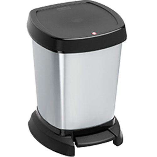 Cos gunoi patrat cu pedala Paso 6L, gri carbon - Rothopro