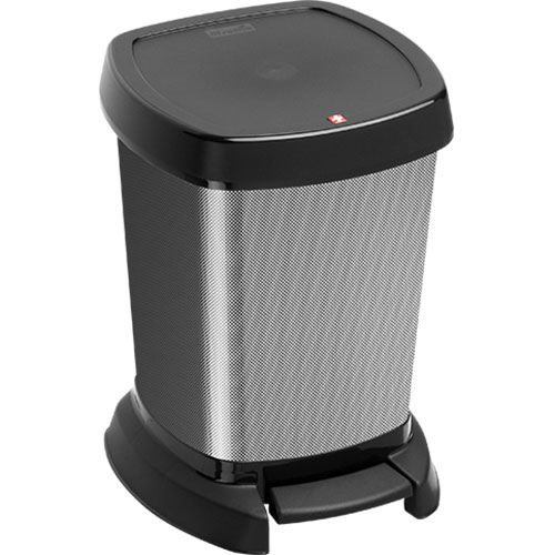 Cos gunoi patrat cu pedala Paso 6L, gri metalic - Rothopro