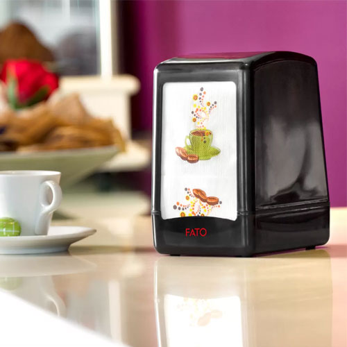Dispenser servetele de masa 17x17 cm, negru - Fato 