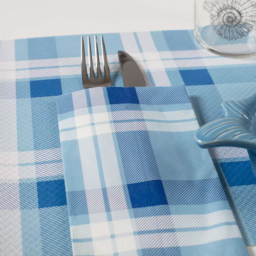 Fata de masa 100 x 100 cm, Scozzese Light Blue/Blue - Fato albastru