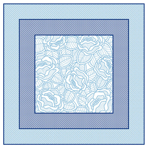 Fata de masa din airlaid 100 x 100 cm, Bouquet - Fato albastru 