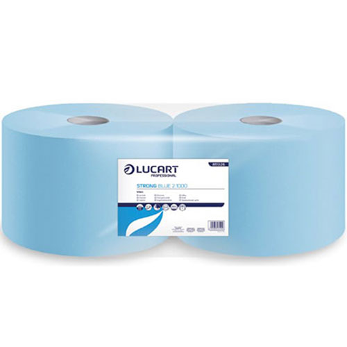 Lavete din hartie pe rola cu derulare centrala, Strong Blue 2.1000 - Lucart