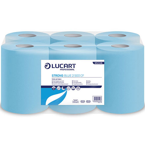 Lavete din hartie pe rola cu derulare centrala, Strong Blue 2.500 CF - Lucart