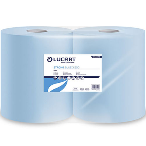 Lavete din hartie pe rola cu derulare centrala, Strong Blue 3.500 - Lucart