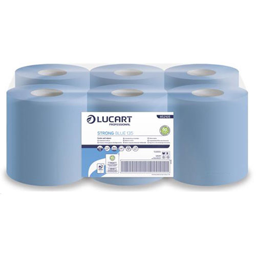 Lavete din hartie, rola cu derulare centrala mare, Strong Blue 135 - Lucart