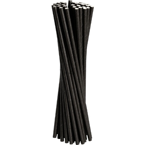Paie biodegradabile carton Abena Gastro 19.5 cm, Ø 6 mm (250 buc/set), negru - Abena 