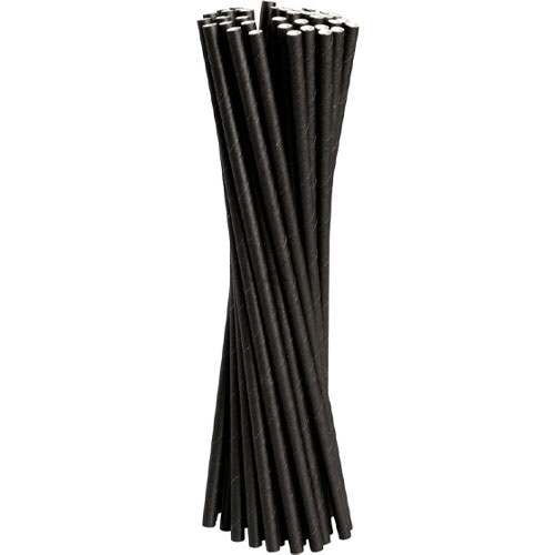 Paie biodegradabile carton Abena Gastro 25 cm, Ø 8 mm (100 buc/set), negru - Abena 