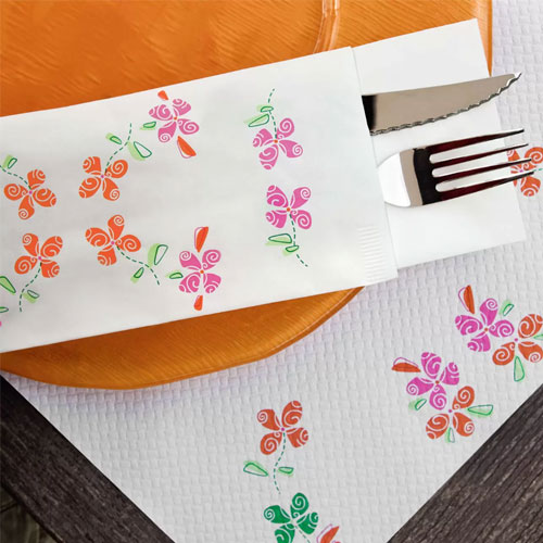 Placemat din hartie 30x40 cm, Happy Flowers - Fato