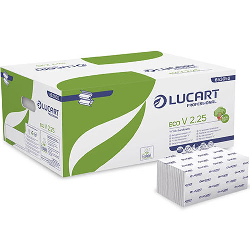Prosoape de maini din hartie, pliate in V, Eco V2.25 - Lucart