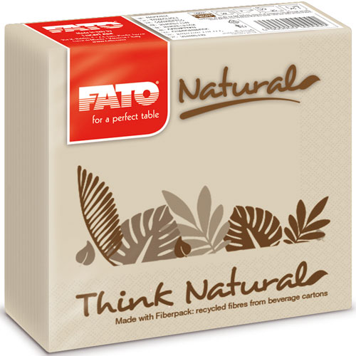 Servetele 24x24 cm 2 straturi, Drink Natural - Fato