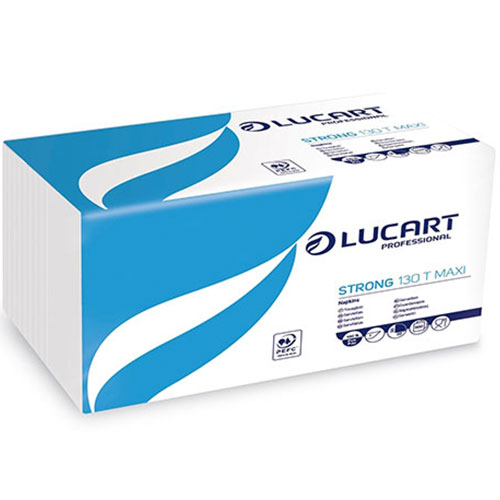 Servetele 30x30 cm 1 strat, Strong 130 T Maxi, albe - Lucart