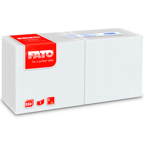 Servetele 33x33 cm 1 strat, White 2 albe - Fato 