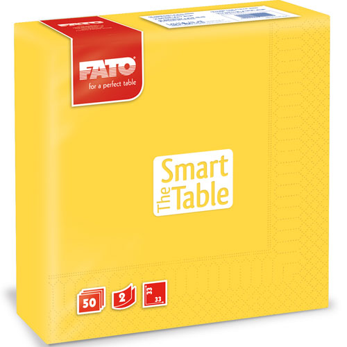 Servetele 33x33 cm 2 straturi, Smart Table - Fato galben-lamaie 
