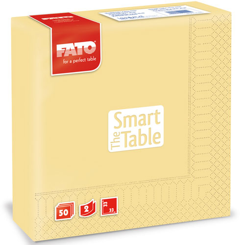 Servetele 33x33 cm 2 straturi, Smart Table - Fato galben-sampanie 