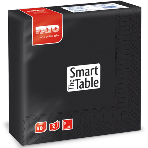 Servetele 33x33 cm 2 straturi, Smart Table - Fato negru 