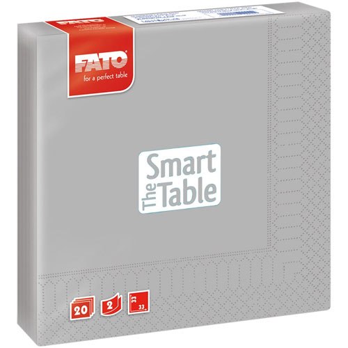 Servetele 33x33 cm 2 straturi, Smart Table, silver - Fato