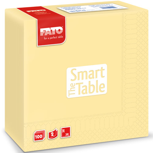 Servetele 38x38 cm 2 straturi, Smart Table, bordo - Fato galben-sampanie 