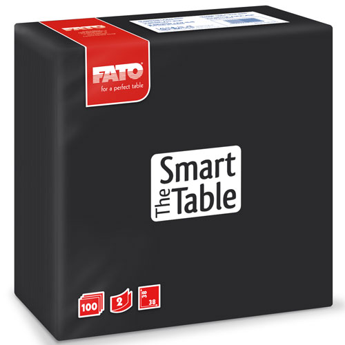 Servetele 38x38 cm 2 straturi, Smart Table, bordo - Fato negru 