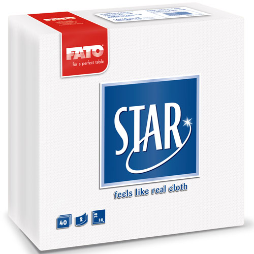 Servetele 38x38 cm 2 straturi, Star Champagne - Fato white 