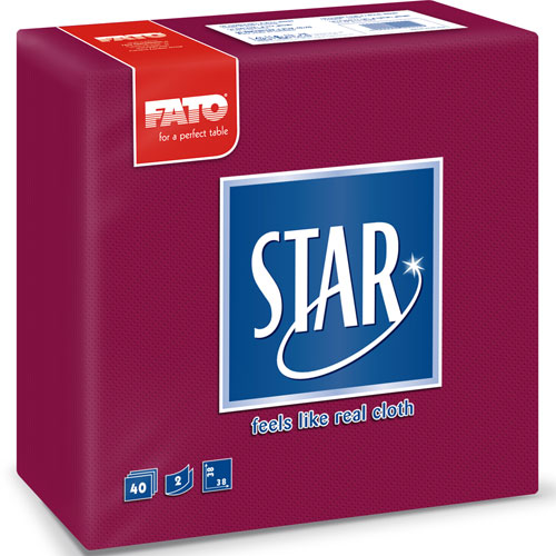 Servetele 38x38 cm 2 straturi, Star Champagne - Fato bordeaux 