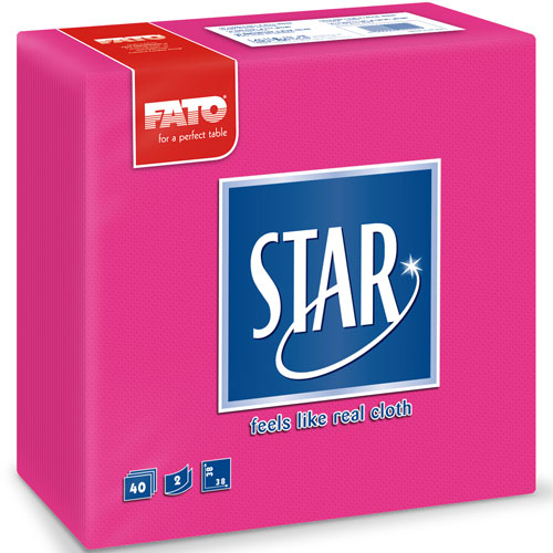Servetele 38x38 cm 2 straturi, Star Champagne - Fato fuchsia 