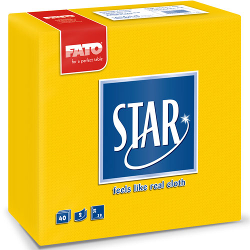 Servetele 38x38 cm 2 straturi, Star Champagne - Fato lemon 