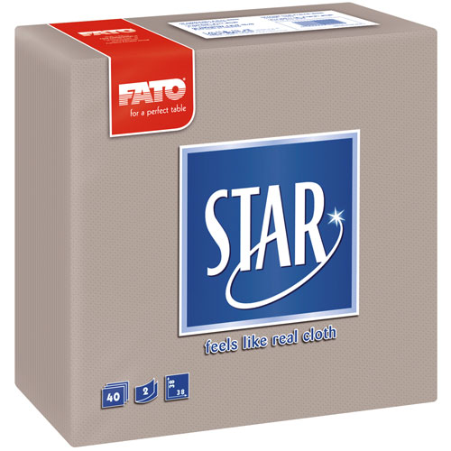 Servetele 38x38 cm 2 straturi, Star Champagne - Fato dove grey 