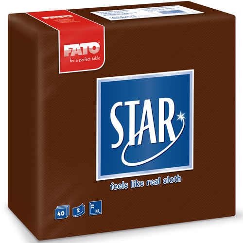 Servetele 38x38 cm 2 straturi, Star Champagne - Fato chocolate 