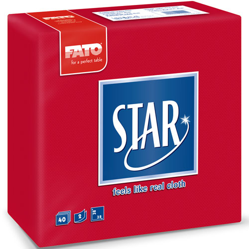 Servetele 38x38 cm 2 straturi, Star Champagne - Fato red 