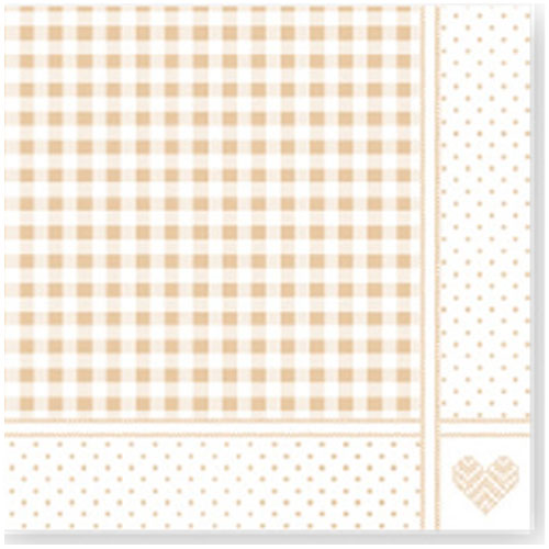 Servetele 38x38 cm 2 straturi, Star Shabby rosu - Fato bej 