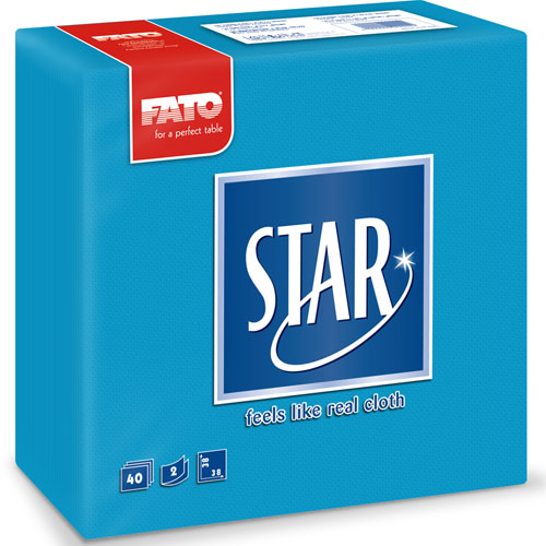 Servetele 38x38 cm 2 straturi, Star Champagne - Fato turqouoise 