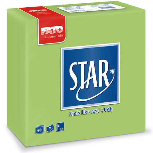 Servetele 38x38 cm 2 straturi, Star Champagne - Fato apple green 