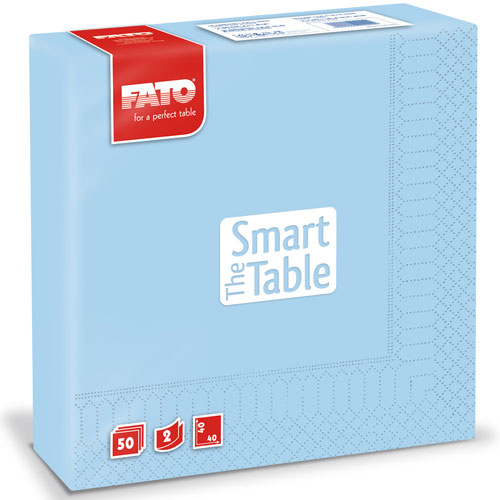 Servetele 40x40 cm 2 straturi, Smart Table, negre - Fato albastru-deschis 