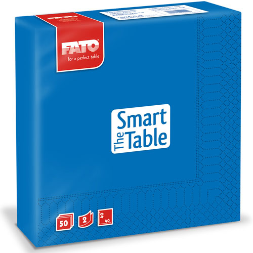 Servetele 40x40 cm 2 straturi, Smart Table, negre - Fato albastru-gentian 