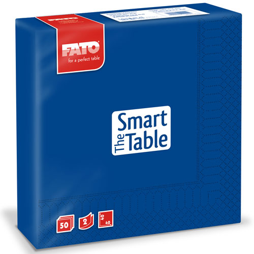 Servetele 40x40 cm 2 straturi, Smart Table, negre - Fato albastru-inchis 