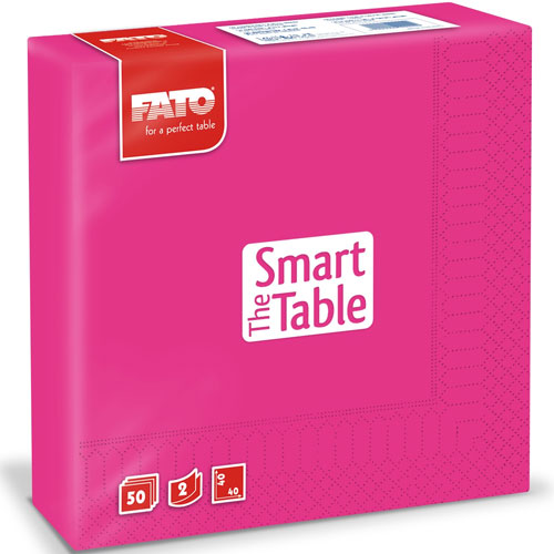 Servetele 40x40 cm 2 straturi, Smart Table, negre - Fato fucsia 