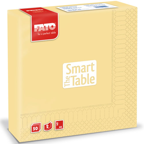 Servetele 40x40 cm 2 straturi, Smart Table, negre - Fato galben-sampanie 