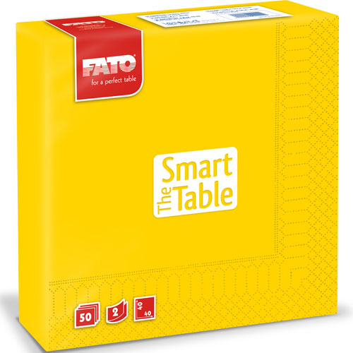 Servetele 40x40 cm 2 straturi, Smart Table, negre - Fato galben 