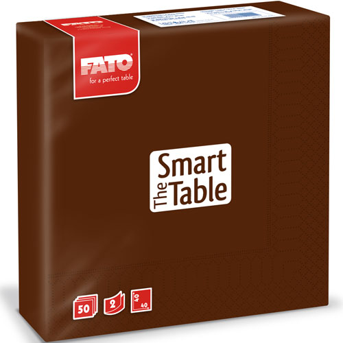 Servetele 40x40 cm 2 straturi, Smart Table, negre - Fato maro-inchis 