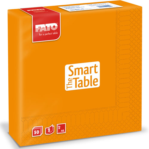 Servetele 40x40 cm 2 straturi, Smart Table, negre - Fato portocaliu 
