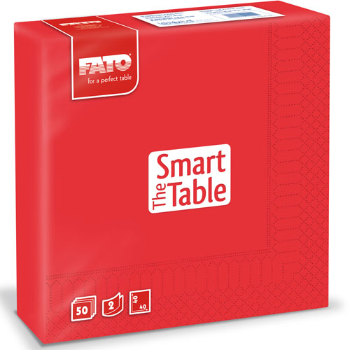 Servetele 40x40 cm 2 straturi, Smart Table, negre - Fato rosu 