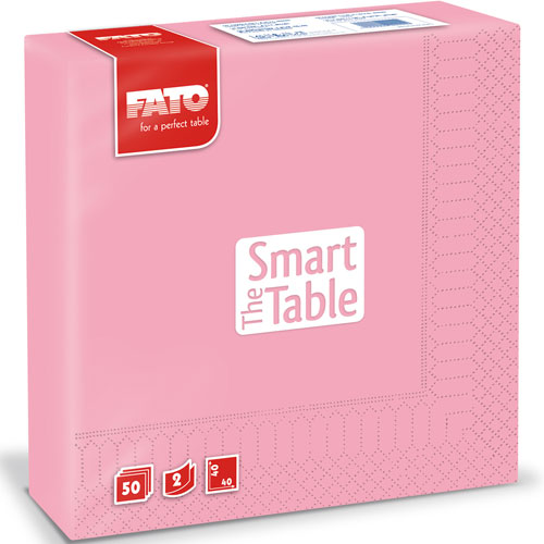 Servetele 40x40 cm 2 straturi, Smart Table, negre - Fato roz 