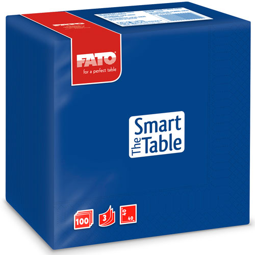 Servetele 40x40 cm 3 straturi, Smart Table, bordo - Fato albastru-inchis 