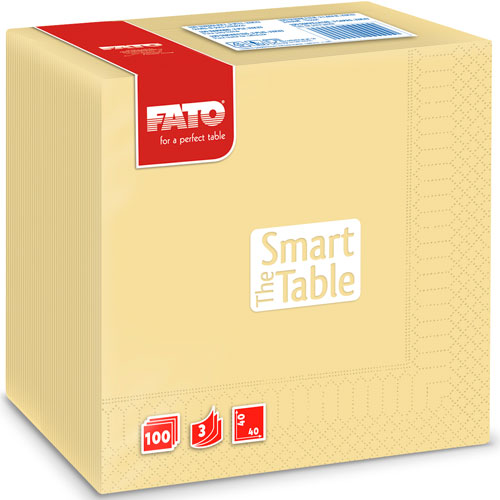Servetele 40x40 cm 3 straturi, Smart Table, bordo - Fato galben-sampanie 