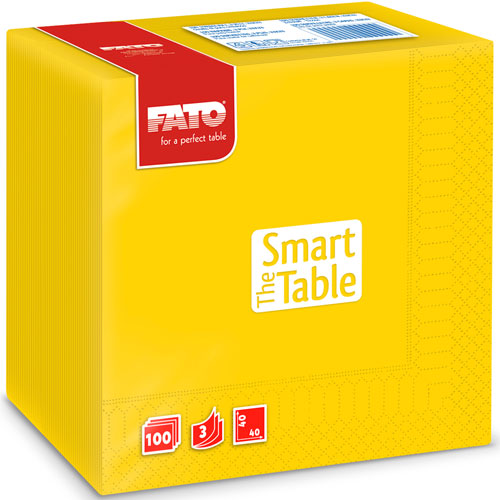 Servetele 40x40 cm 3 straturi, Smart Table, bordo - Fato galben 