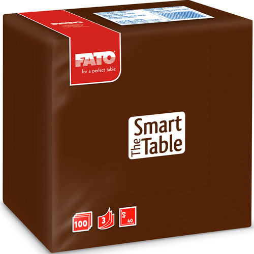 Servetele 40x40 cm 3 straturi, Smart Table, bordo - Fato maro-inchis 