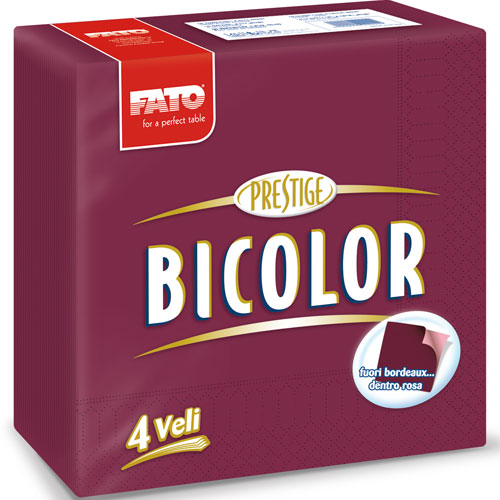 Servetele 40x40 cm 4 straturi, Bicolor, negru cu galben - Fato bordo-roz 